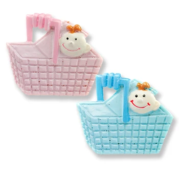 

12 Pieces Baby Trinkets in Picnic Baskets Resin Decor Craft