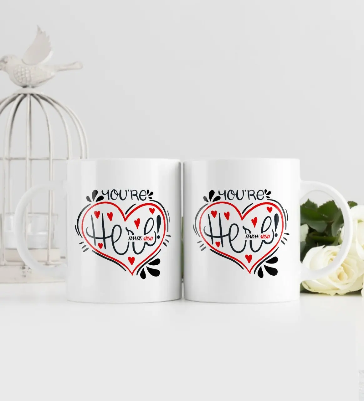 

Personalized Dual Valentine 'S Day Themed White Mug Cup-83
