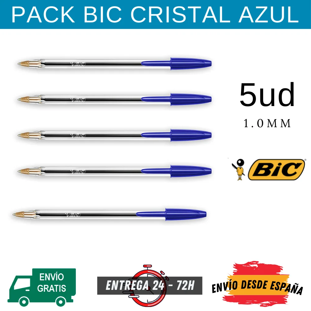 Bic Cristal Original Fine Pack 4 Bolígrafos Punta Fina 0.8mm