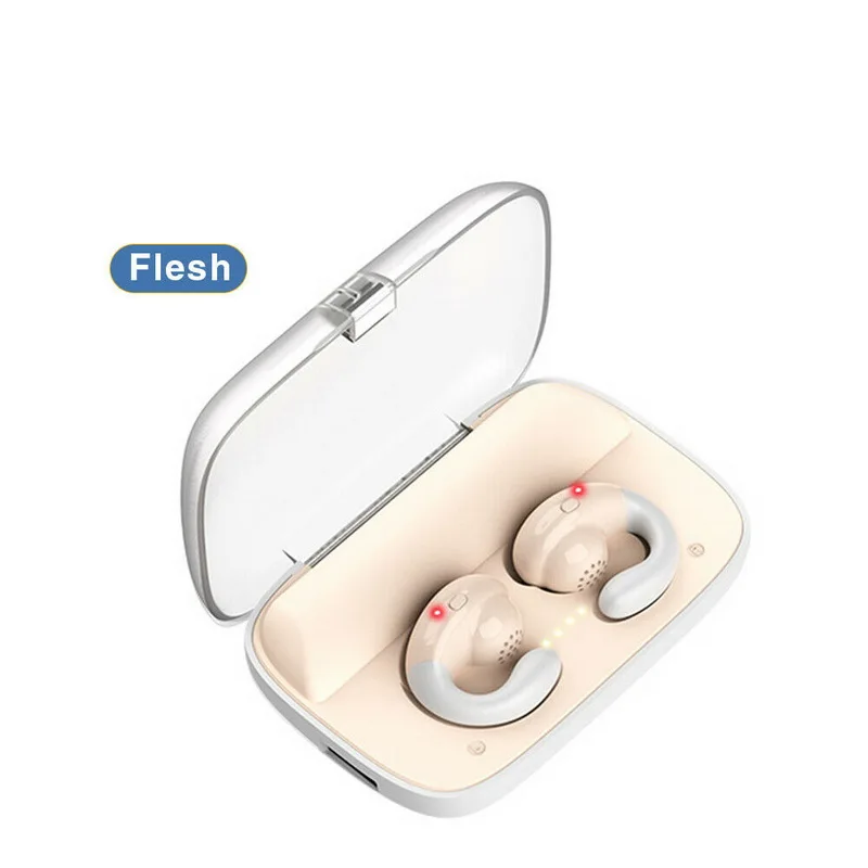 KPHRTEK TWS-S19 5,0 Беспроводная bluetooth-гарнитура для разговора с двумя ушками, шумоподавление, музыка с микрофоном - Цвет: Бежевый