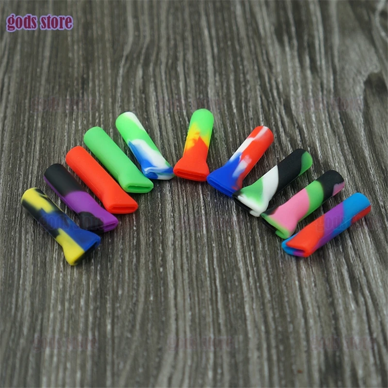 

50Pc Smoking Silicone Reusable Filter Tips Flat /Round Mouth Tips Silicone Cigarette Holder Mouth Tips accessories Color Random
