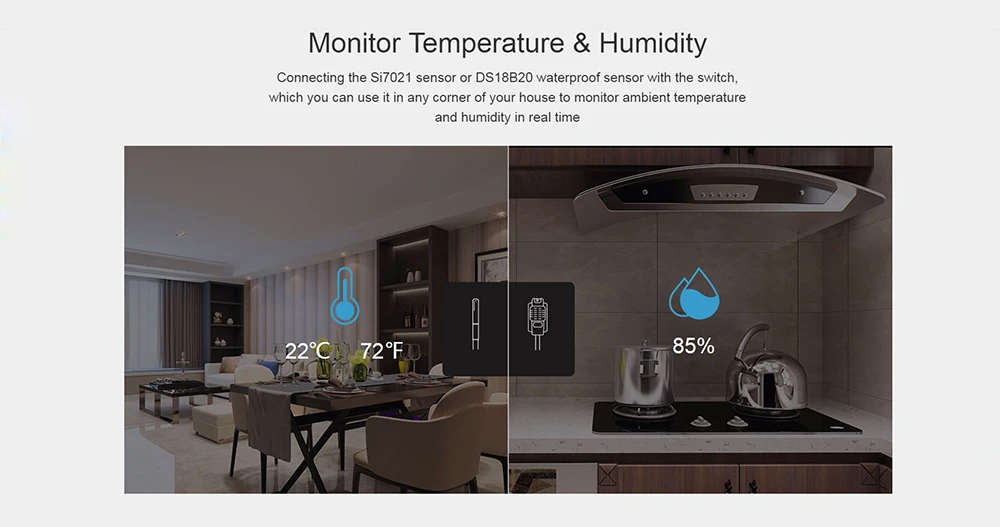 SONOFF MS01 Smart Soil Moisture Sensor IP55 Waterproof Soil Hygrometer Detection Humidity for Sonoff TH10 TH16 Alexa Google Home