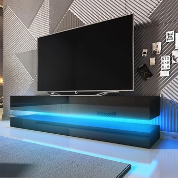 

Floating TV Stand HYLIA TV Cabinet TV Unit with LED 140cm Black