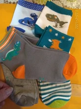 Calcetines de algodón con dibujo de dinosaurio para niños, para primavera y otoño, de 2 a 12 años, 5 pares