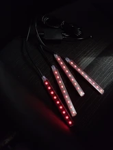 Tira de luces LED RGB con control remoto por voz para coche, diseño Interior, decorativa, Ambiental dinámico