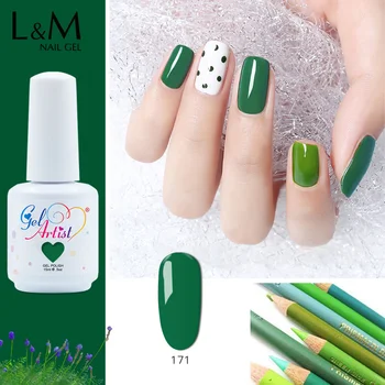

1bottle Gelartist brand Gel Nail Hight quality Green Gel Series UV Led soak off jade viridity Colors Nails Gel polish