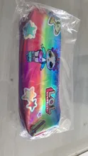 LOL-lápiz de muñeca sorpresa, producto Original, bolígrafo cuadrado de Pu con impresión verde de dibujos animados para chica, papelería para estudiante