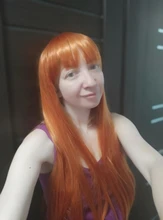 AZQUEEN-Peluca de cabello sintético para mujer, cabellera artificial largo y recto de 30 pulgadas, Color naranja, Color plateado, gris, blanco y rojo