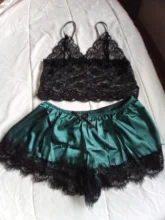 1 Conjunto de moda mujer de encaje ropa de dormir camisetas de lencería conjunto de pantalones cortos Pijama muñeca deportes ropa interior pijamas 8 colores