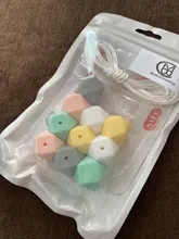 Mabomasticar-Cuentas de dentición hexagonales de 17mm, 10 Uds., grado alimenticio, sin BPA, cuentas de silicona suave, mordedores de bebé, joyería para chupete