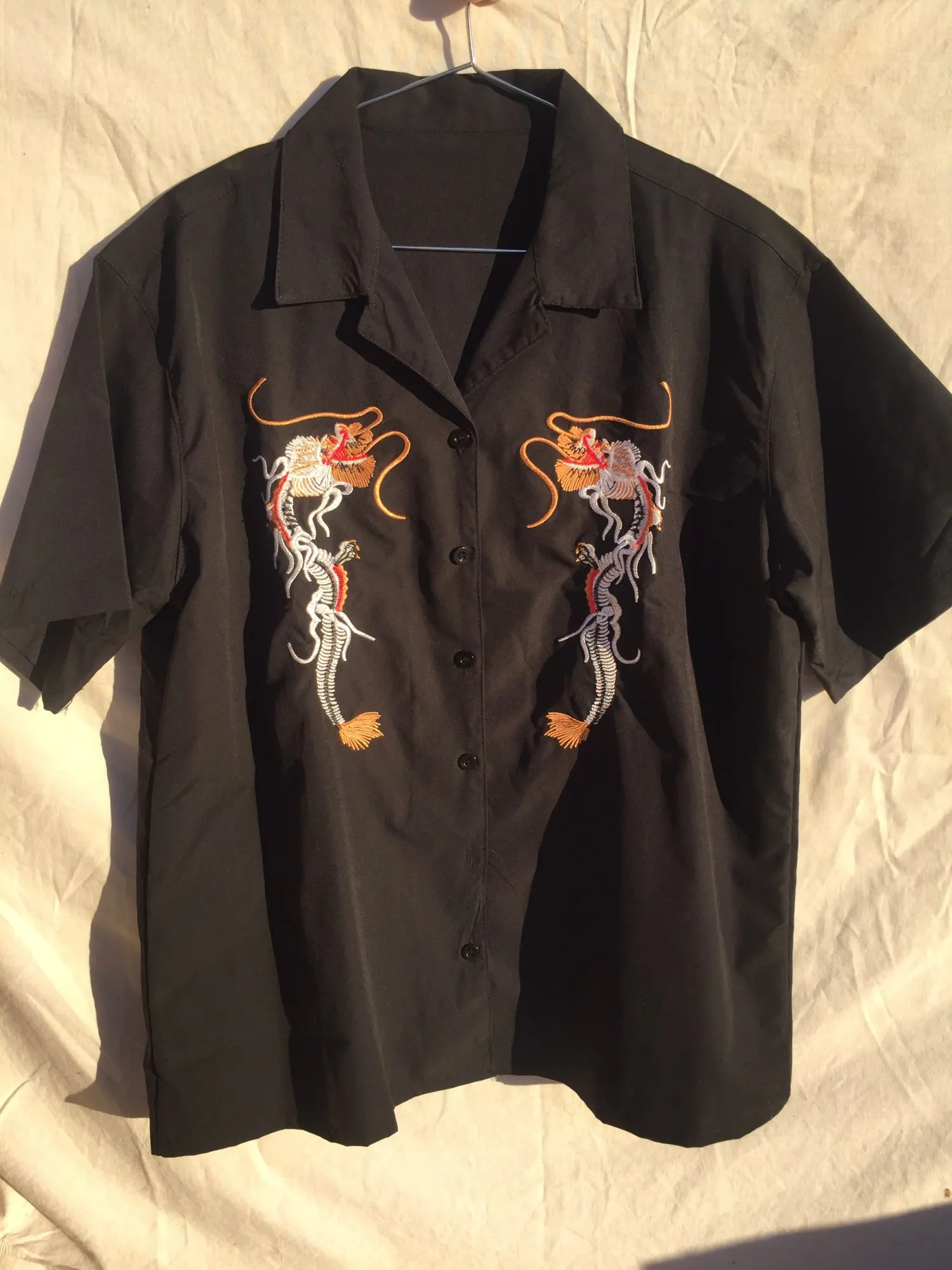 supreme Dragon Rayon Shirt black