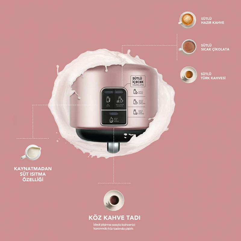 Hatır Moduna Göre Türk Kahve Makinesi 8 Farklı Renk Sütlü Kahve Makinesi  Sıcak Çikolata Ballı Süt