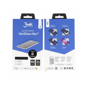 

3MK Protector de Pantalla compatible con Apple iPhone 12 Black HardGlass Max