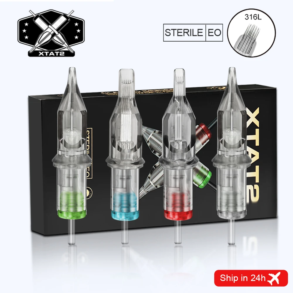 Xtat2 10Pcs Aghi Per Tatuaggio A Cartuccia Sterilizzata Rl Rs Rm M1 Aghi Per Trucco Labbra Per Sopracciglia Usa E Getta Per Tatuaggio Macchine Rotativ
