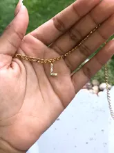 Pequeño A-Z inicial carta pulseras para mujeres Acero inoxidable letras doradas Eslabón cubano tobillera pulsera de la joyería de Boho, regalo de Navidad