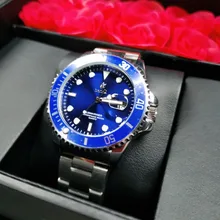 Reloj de cuarzo deportivo para hombre, cronógrafo de pulsera de acero inoxidable, resistente al agua, color verde, Masculino