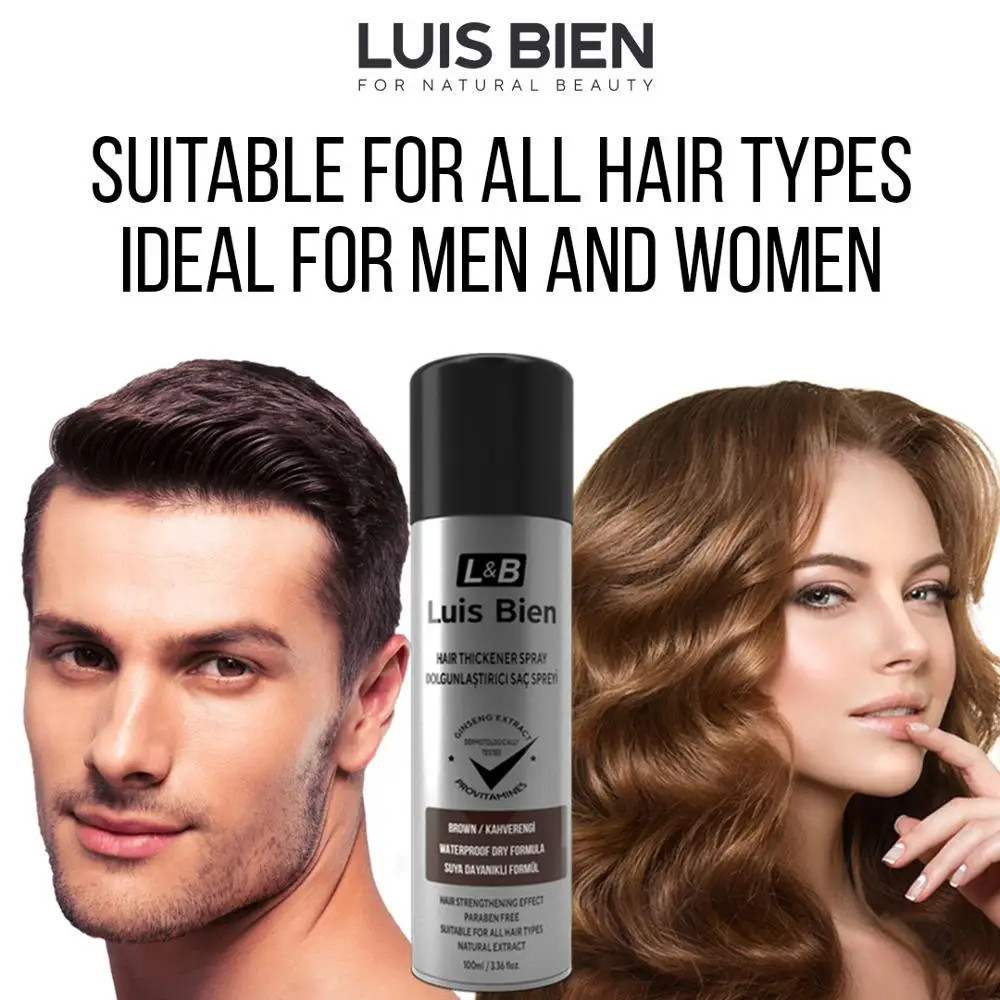 Luis Bien Hair Thickener Keratin Hair Building Fibers Spray Thickening Hair  Growth Anti Hair Loss 100 Ml - Color Correctors - AliExpress