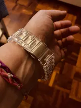 Funda con correa para apple Watch 6, 5, 4, banda de 42mm y 38mm, correa de acero transparente para iwatch 6 series 5 4 3/2, banda de reloj de 44mm y 40mm