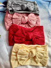 Diademas de lazo de nailon trenzado para niña, turbante ancho liso de punto con Cable, accesorios para el cabello, 27 colores, 1 Uds.