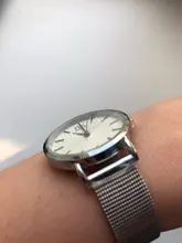 SK – relojes superfino para mujer, malla plateada, de acero inoxidable, informal, de pulsera, femenino