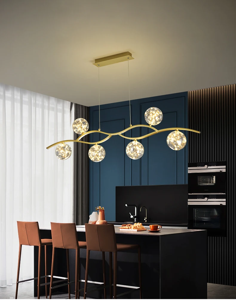 Modern Nordic Star Design LED Chandelier For Dining Room Kitchen Living Room Bedroom Ceiling Pendant Lamp Gold Glass Ball Light mini chandelier