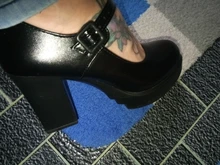 Zapatos de tacón alto cuadrados para mujer, plataforma con hebilla en la boca, zapatos de punta redonda, para primavera y verano