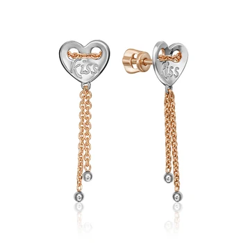 

585 sterling gold earrings, platinum brand, art. 02-4373-00-000-1111-63