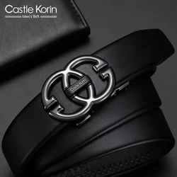 Belt For Men Leather Designer Luxury High Quality Original Natural Cowskin Genuine Belt male Metal Automatic Buckle Fashion