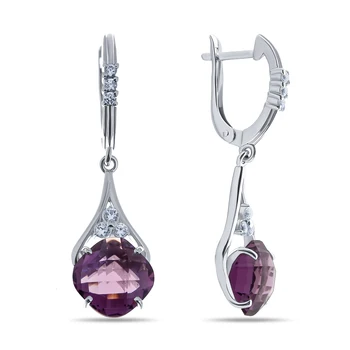 

Earrings made of silver with garnet and Topaz