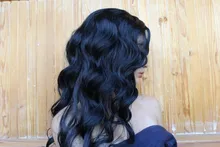 Synthetic Wig Wave-Wig Hair-Africa Natural-Hair Middle-Part Black Long Wavy for Women
