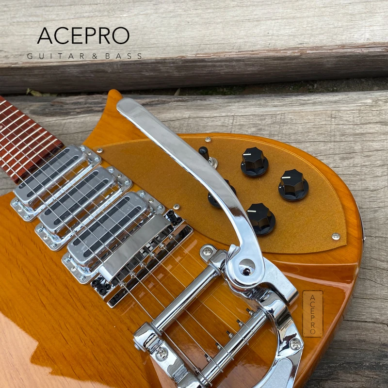 Electric Guitar Kit Alder Body 325 Tremolo 3 Pickups 20.75" Scale Length Chrome Hardware Gold Pickguard