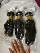 Rizado rizado mechones Pelo Rizado mongol mechones de cabello humano postizo mechones 100% Color Natural sin procesar del pelo humano que teje 3 ofertas de extensiones