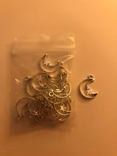 Stars Charms Pendant Jewelry-Findings WYSIWYG Moon DIY Silver-Color Hollow Antique 20pcs