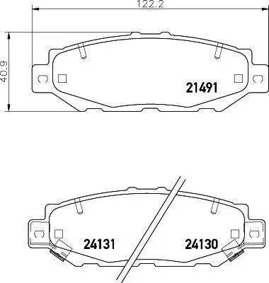 Колодки тормозные дисковые HELLA 8DB355027-001