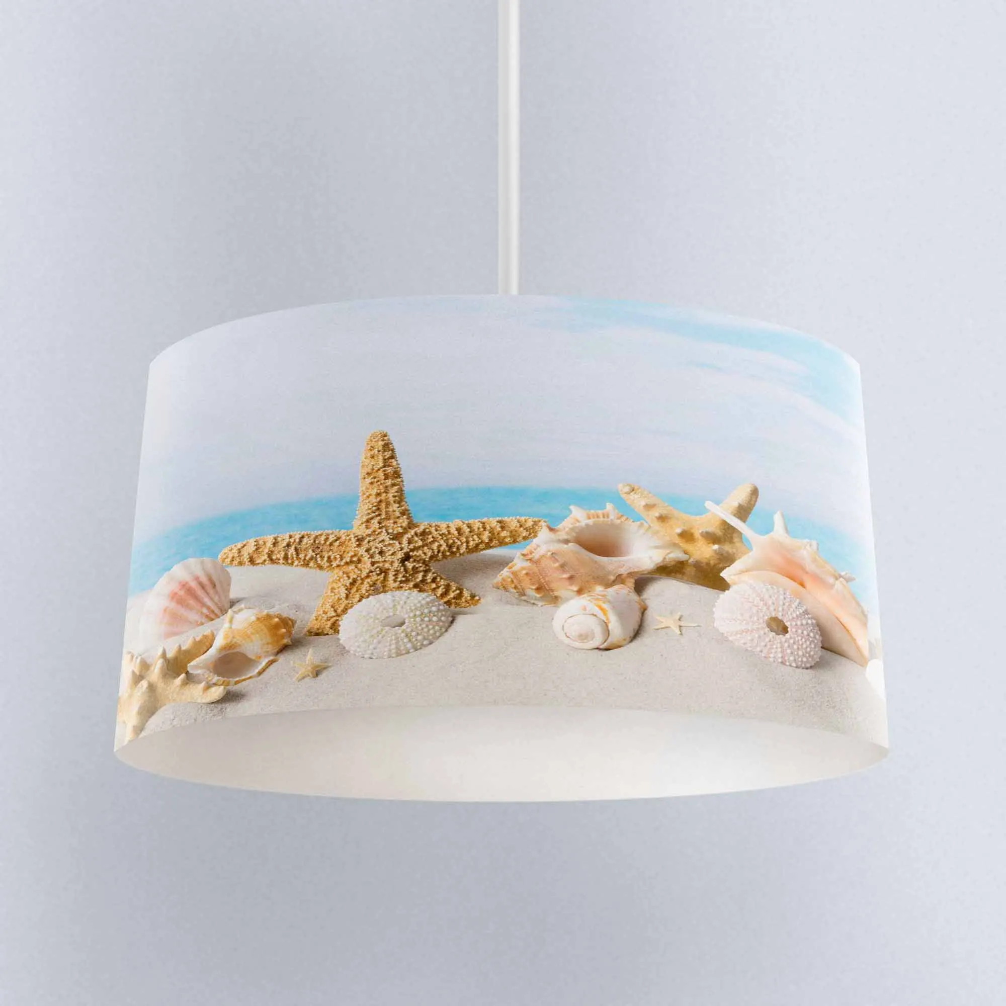 IJver medeleerling stuiten op Anders Tropische Strand Zand Op Zee Sterren Digitale Bedrukte Stof  Kroonluchter Lamp Drum Lampenkap Vloer Plafond Hanglamp Schaduw|Lampenkappen|  - AliExpress