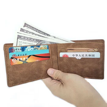 New Men Wallets Small Money Purses Wallets New Design Dollar Price Top Men Thin Wallet With Coin Bag Zipper Wallet