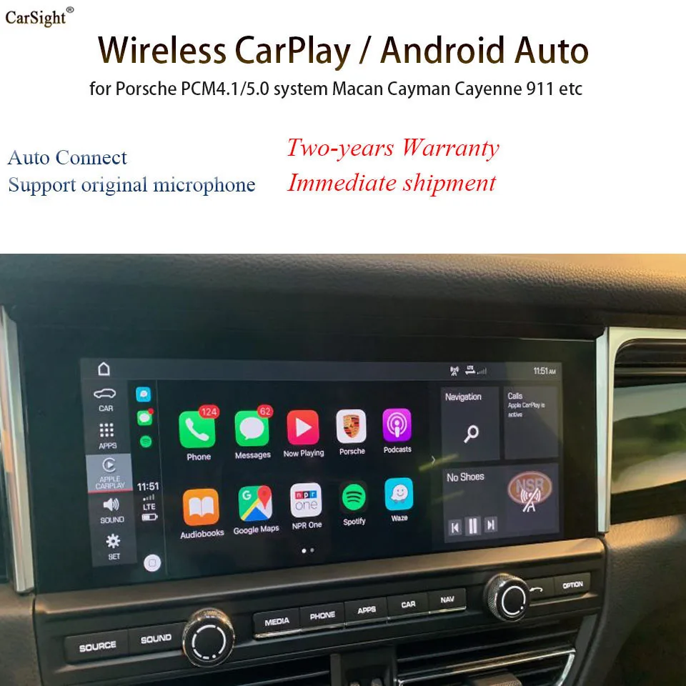 Автомобильный видеоинтерфейс с мультимедийной коробкой Apple Carplay для Porsche PCM 4 1/5 0