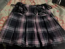 Faldas plisadas Y2K para mujer, faldas plisadas a rayas negras y rosas, Tank Cute Sweet Girls, falda para la escuela a cuadros con cordones, Mini guantes góticos, falda de encaje