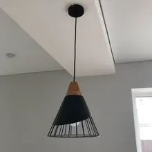 Pendant-Lamp Lampshade Led-Bulb Kitchen-Light Wood Bedroom PHYVAL E27 Aluminum Nordic