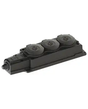 

PnpnElectrıc Nead Black / Red Rubber Plastic 3pcs 1P 16A Group Socket Portable 220VAC IP44 Easy Installation Impact resistant