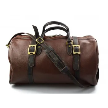 

Duffle bag genuine leather travel bag shoulder bag brown mens ladies travel bag gym bag luggage made in Italy