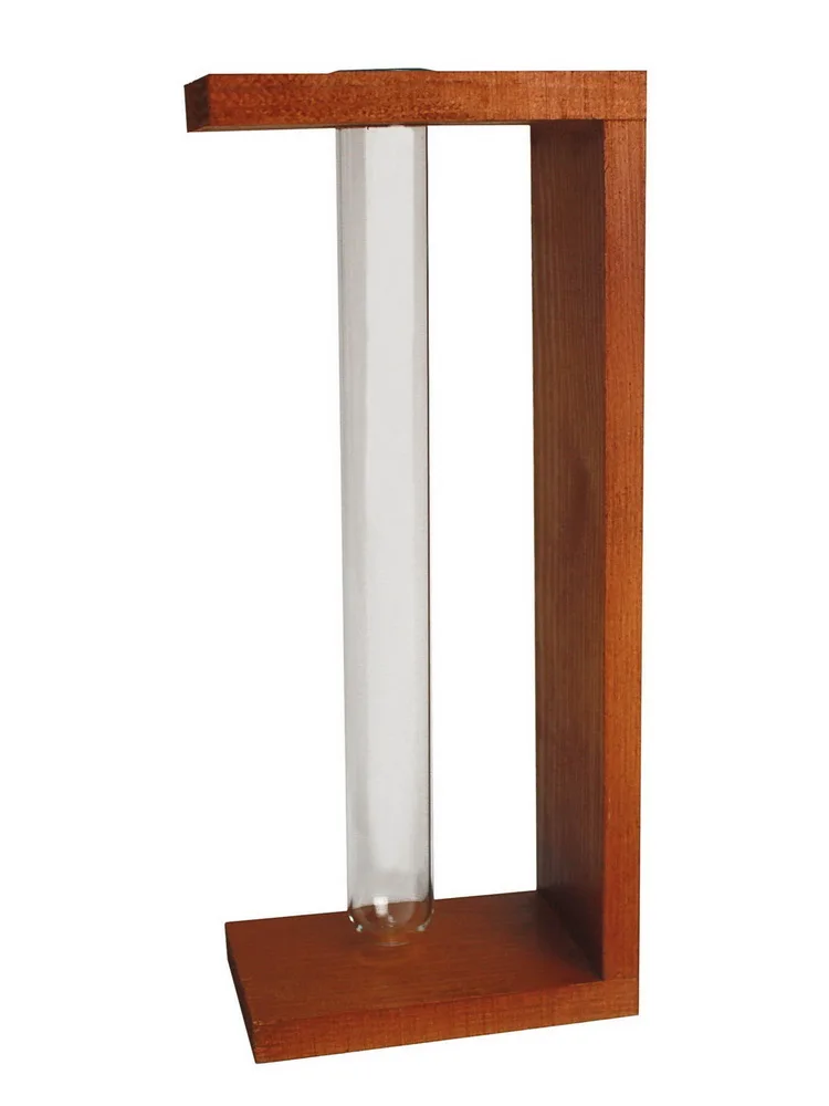 Колба для цветов в подставке деревянной, на 1 шт