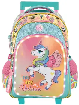 

Footy To school backpacks child girls toddler | To and Preschool | Multi compartment | Unique with wheel castors