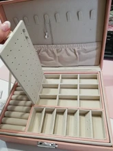 Joyero de terciopelo de doble capa, caja de almacenamiento de joyería europea de cuero de alta capacidad, soporte de joyería de gran espacio, caja de regalo