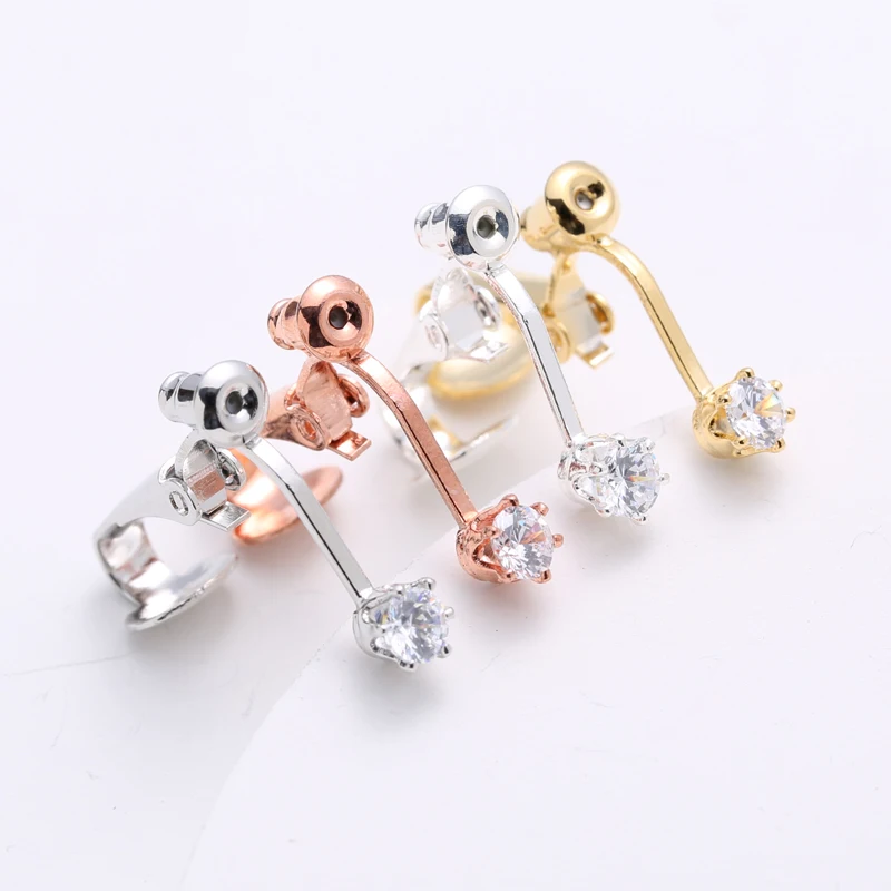 Ear Clip Earrings 2/10 Pcs For Women Earring Findings DIY Jewelry Making Accessories Materials Stud Conversion