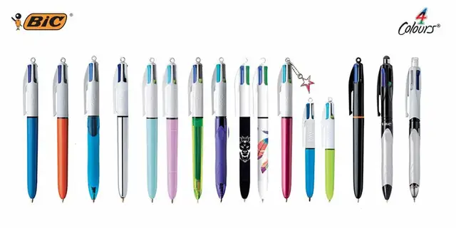 Bic, Bolígrafos metalizados, Bic 4 colores Shine en tinta negra, azul,  verde y roja y punta de 1.0 mm, Bolígrafos Bic ideales para decorar