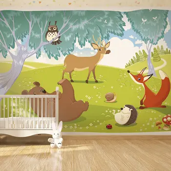 

Wall mural-little animals Merry-100x70 cm