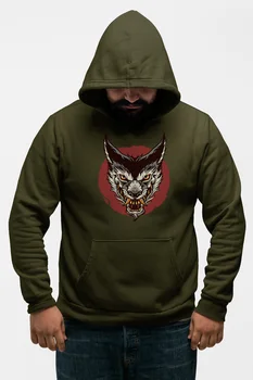 

Angemiel Wear Aggressive Wolf Men 'S Green Men 'S Hooded Sweatshirt