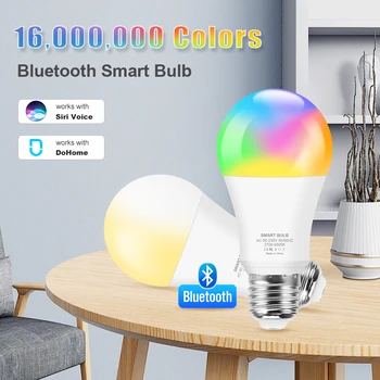 

Dimmable E27 RGB LED Smart Bulb 12W Bluetooth Magic Lamp RGB White Warm white Smart Lamp E26 Work with Siri /Dohome APP Control