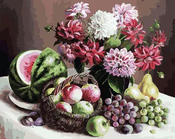 

Coloring by numbers: Georgians and fruits 40*50 cm snow white 172-AB